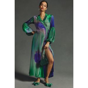 Anthropologie Siddhartha Bansal Long-Sleeve Wrap Dress